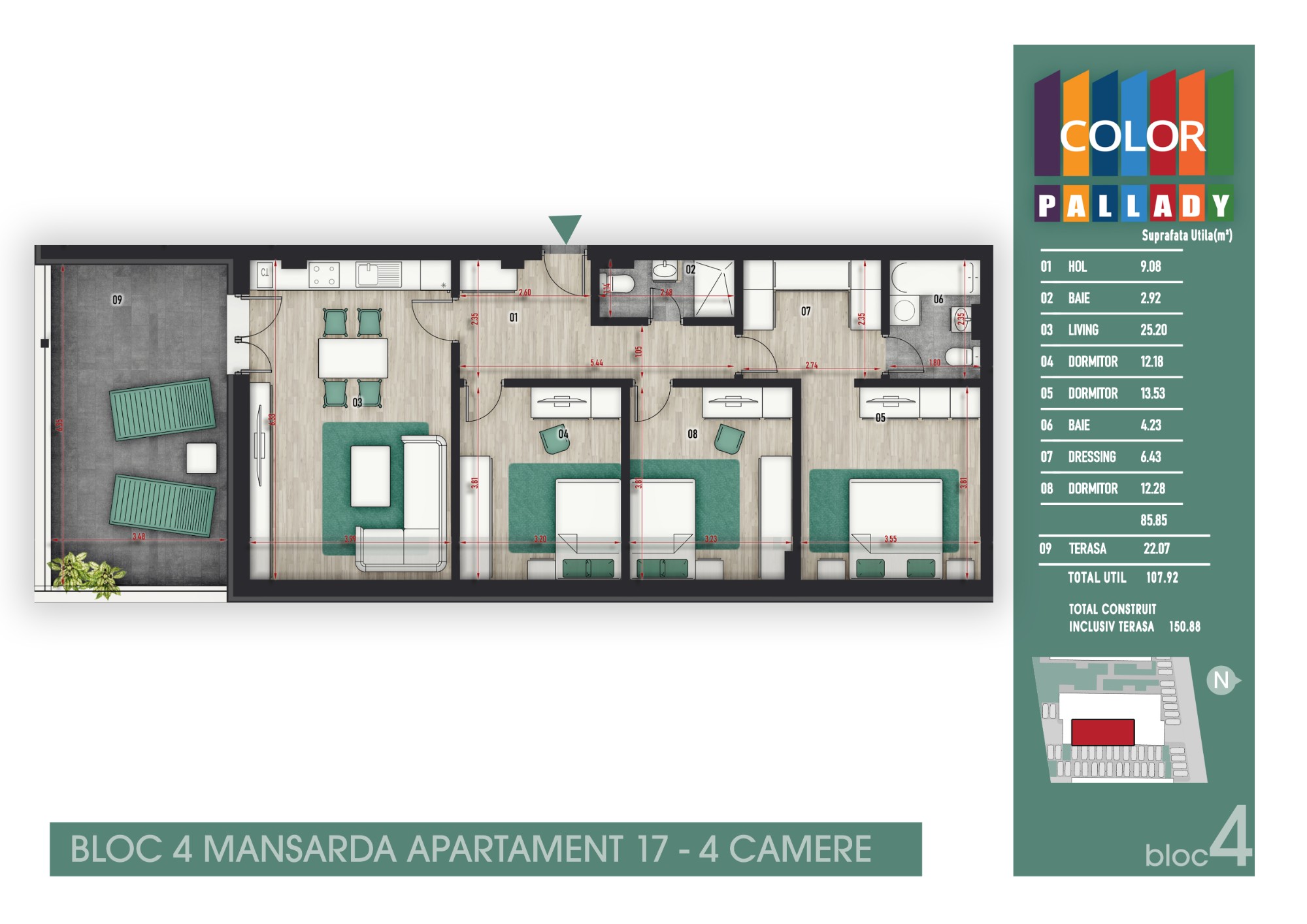 Bloc 4 - Mansarda - Apartament 17